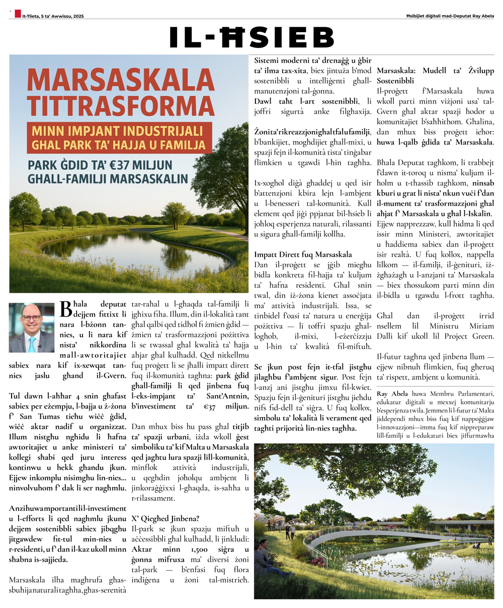 Ray Abela — article excerpt, il-Ħsieb, August 5, 2025